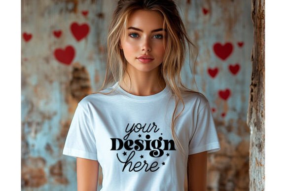 Bella Canvas 3001 Valentine Mockup 101 for Product Mockups and Graphics