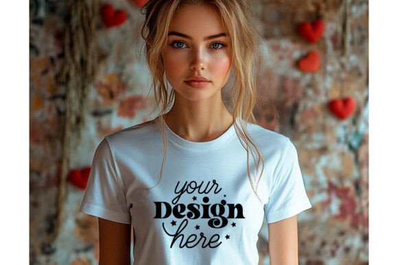 Bella Canvas 3001 Valentine Mockup 109 for Product Mockups and Graphics