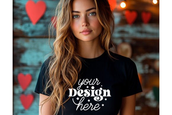 Bella Canvas 3001 Valentine Mockup 26 – A Graphic Product Mockup for Content Creators