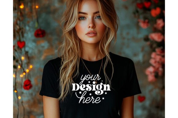 Bella Canvas 3001 Valentine Mockup 5 for Graphics and Product Mockups