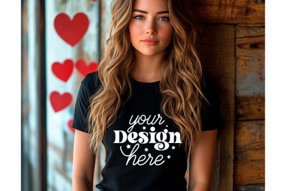 Bella Canvas 3001 Valentine Mockup 53 for Graphics and Product Mockups