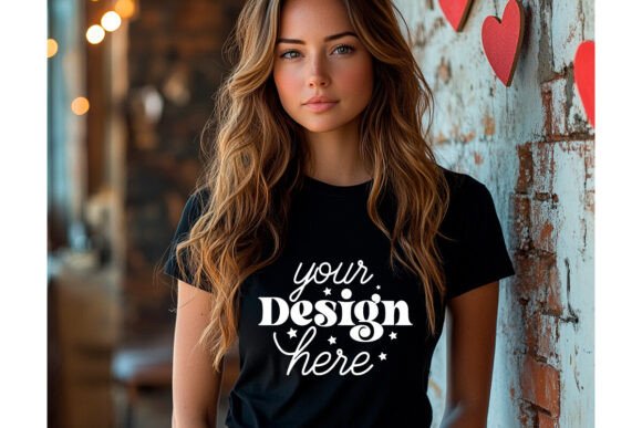 Bella Canvas 3001 Valentine Mockup 65 for Graphics and Product Mockups