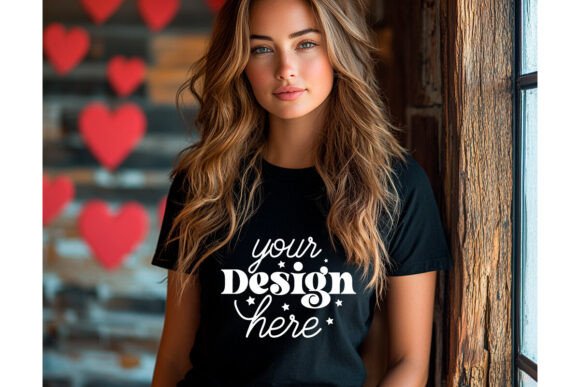 Bella Canvas 3001 Valentine Mockup 68 for Product Mockups and Graphics