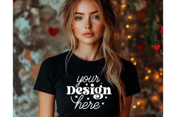 Bella Canvas 3001 Valentine Mockup 8 for Product Mockups and Graphics