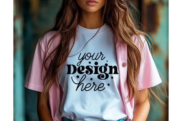 Bella Canvas 3001 White Shirt Mockup 10 for Product Mockups and Graphics
