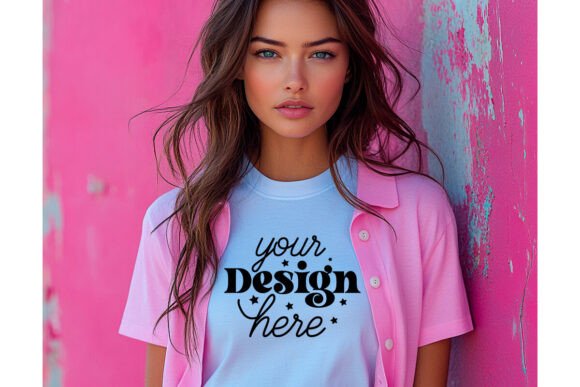 Bella Canvas 3001 White Shirt Mockup 3 for Product Mockups and Graphics