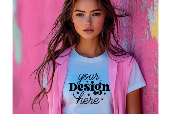 Bella Canvas 3001 White Shirt Mockup 5 for Product Mockups and Graphics