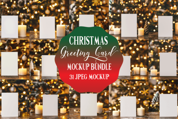 Christmas Greeting Card Mockup Bundle for Graphics and Product Mockups