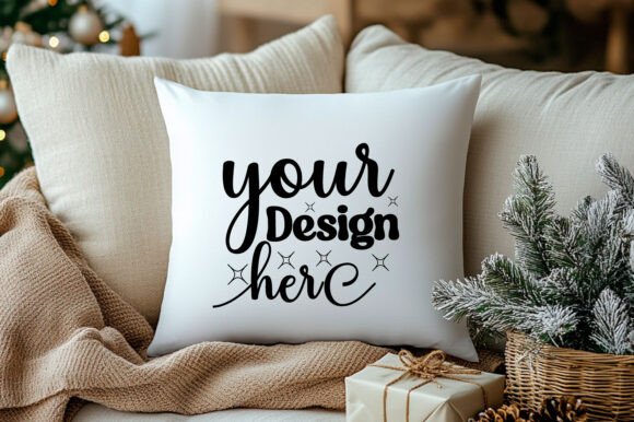 Christmas Pillow Mockup 112: A Graphic Design Asset for Product Mockups