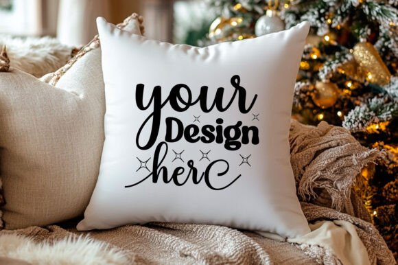 Christmas Pillow Mockup 5: A Versatile Graphic Design Asset for Product Mockups