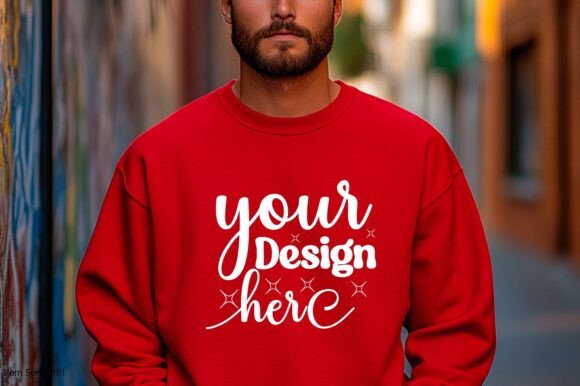 Gildan 18000 Christmas Men Mockup 121 - A Festive Graphic Asset for Product Mockups