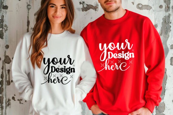 Gildan 18000 Couple Mockup 68 - A Festive Graphic Design Asset