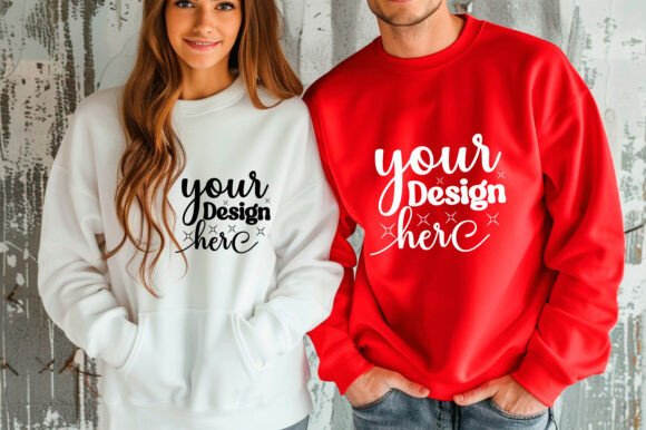 Gildan 18000 Couple Mockup 69 - A Festive Graphic Asset for Product Mockups