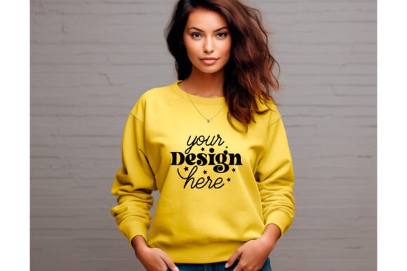 Gildan 18000 Women Mockup 20 for Product Mockups and Graphics