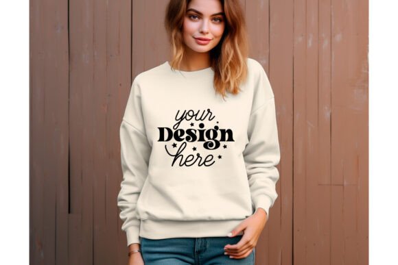 Gildan 18000 Women Mockup 22 for Product Mockups and Graphics