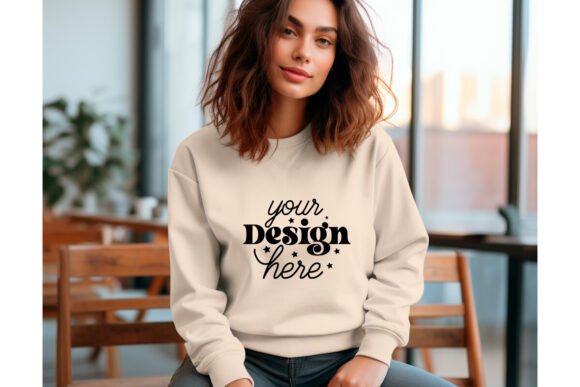 Gildan 18000 Women Mockup 98 for Product Mockups and Graphics