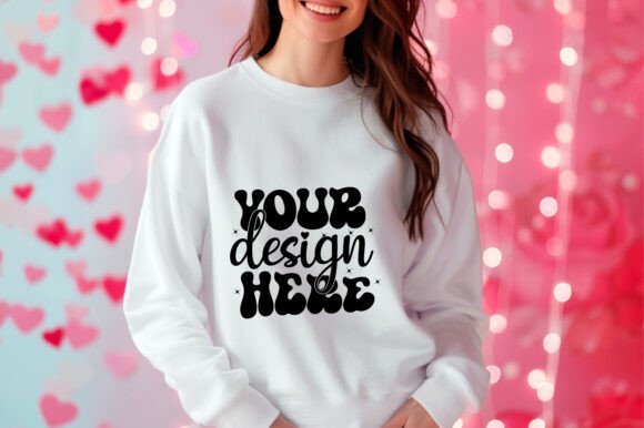 Gildan 18000 Women Valentine Mockup 154 - A Graphic Design Asset for Product Mockups