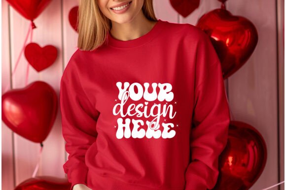 Gildan 18000 Women Valentine Mockup 180 - A Graphic Design Asset for Product Mockups