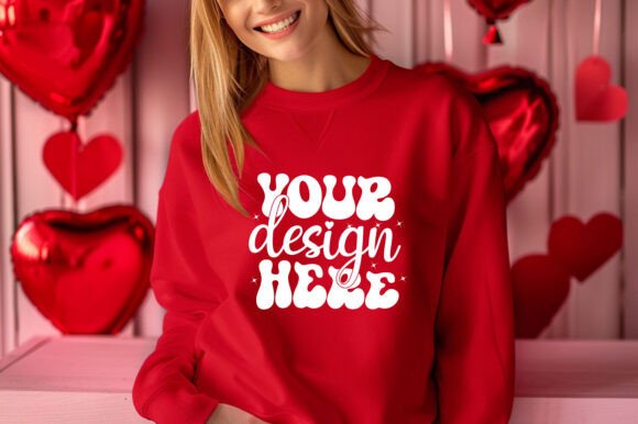 Gildan 18000 Women Valentine Mockup 202 Graphics