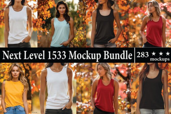 Next Level 1533 Mockup Bundle for Product Mockups and Graphics