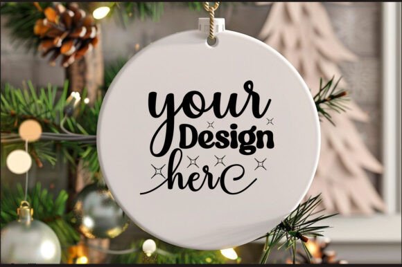 Round Christmas Ornament Mockup 32 for Product Mockups and Graphics