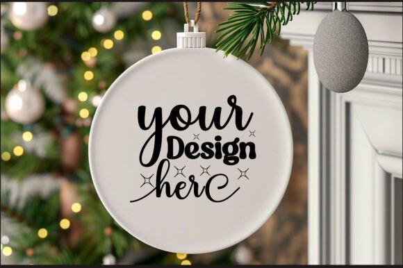 Round Christmas Ornament Mockup 47 for Product Mockups and Graphics
