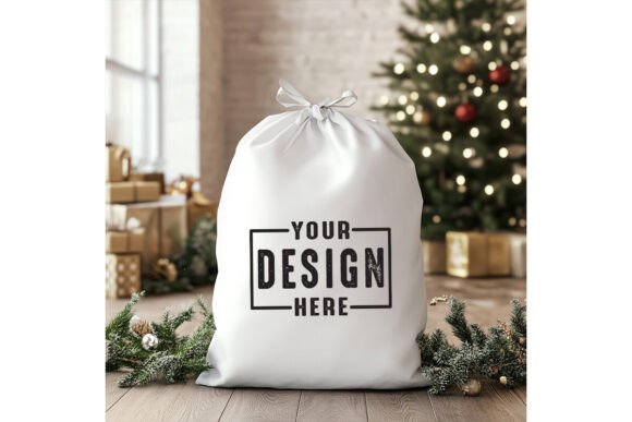 Santa Sack Mockup: A Festive Graphic for Product Mockups